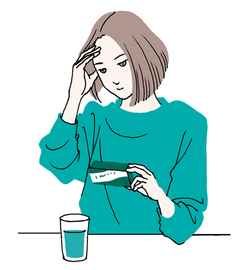 市販の鎮痛剤・解熱剤の服用時は注意しましょうイラスト